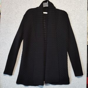 Vince Black Ribbed Cardigan